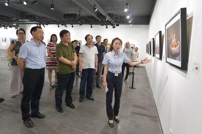 郑州市文联组织参观“党徽闪耀中原”摄影展，强化文化经纪人服务意识